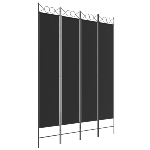 vidaXL 4-Panel Room Divider Black 63"x86.6" Fabric - Image 2