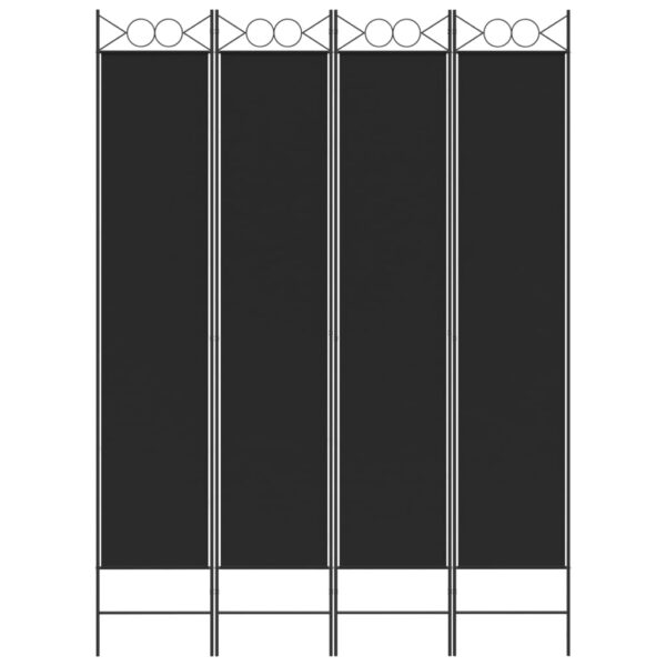 vidaXL 4-Panel Room Divider Black 63"x86.6" Fabric - Image 3