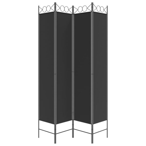 vidaXL 4-Panel Room Divider Black 63"x86.6" Fabric - Image 4