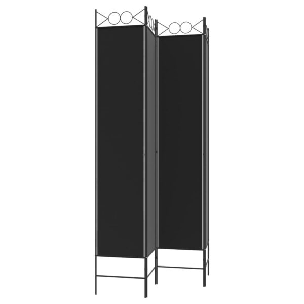 vidaXL 4-Panel Room Divider Black 63"x86.6" Fabric - Image 5