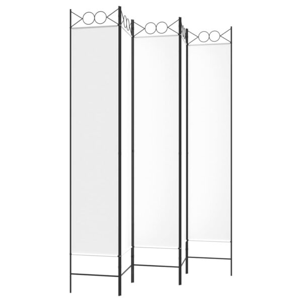 vidaXL 5-Panel Room Divider White 78.7"x86.6" Fabric - Image 5