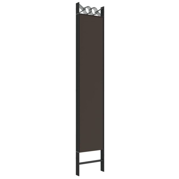 vidaXL 5-Panel Room Divider Brown 78.7"x86.6" Fabric - Image 6