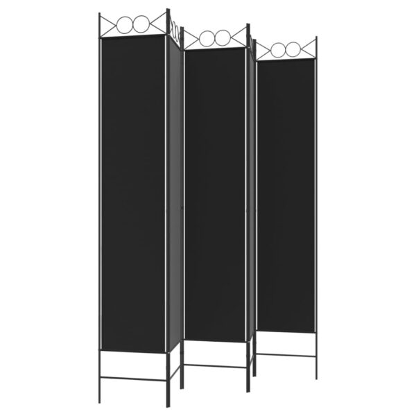 vidaXL 5-Panel Room Divider Black 78.7"x86.6" Fabric - Image 5