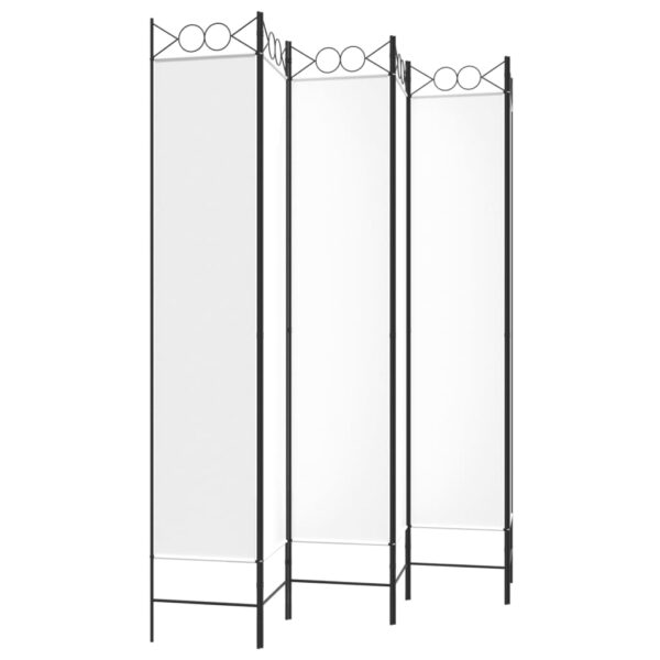 vidaXL 6-Panel Room Divider White 94.5"x86.6" Fabric - Image 5