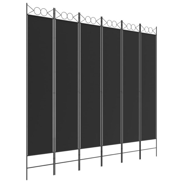 vidaXL 6-Panel Room Divider Black 94.5"x86.6" Fabric - Image 2