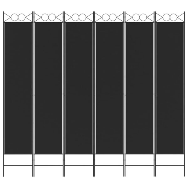 vidaXL 6-Panel Room Divider Black 94.5"x86.6" Fabric - Image 3