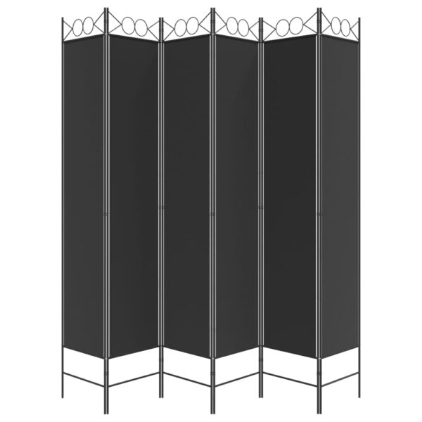 vidaXL 6-Panel Room Divider Black 94.5"x86.6" Fabric - Image 4