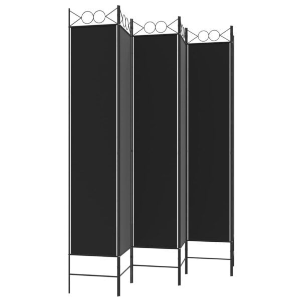 vidaXL 6-Panel Room Divider Black 94.5"x86.6" Fabric - Image 5