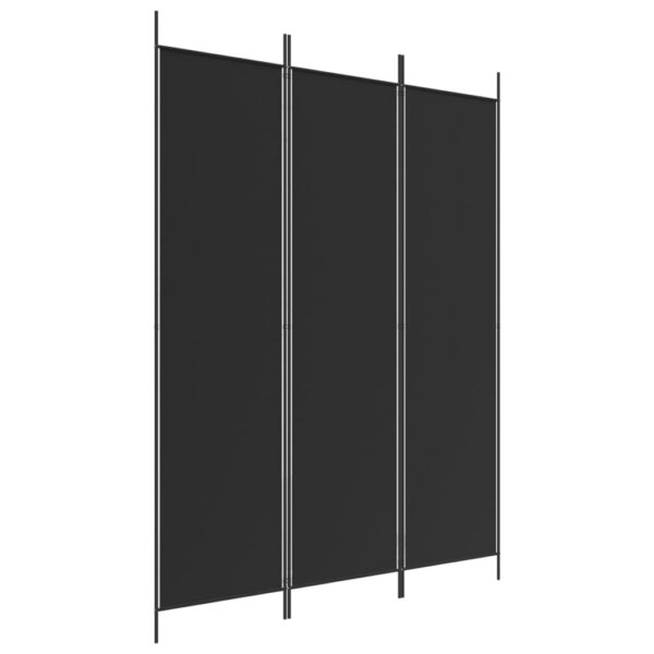 vidaXL 3-Panel Room Divider Black 59.1"x78.7" Fabric - Image 2