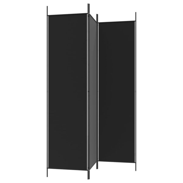 vidaXL 3-Panel Room Divider Black 59.1"x78.7" Fabric - Image 5