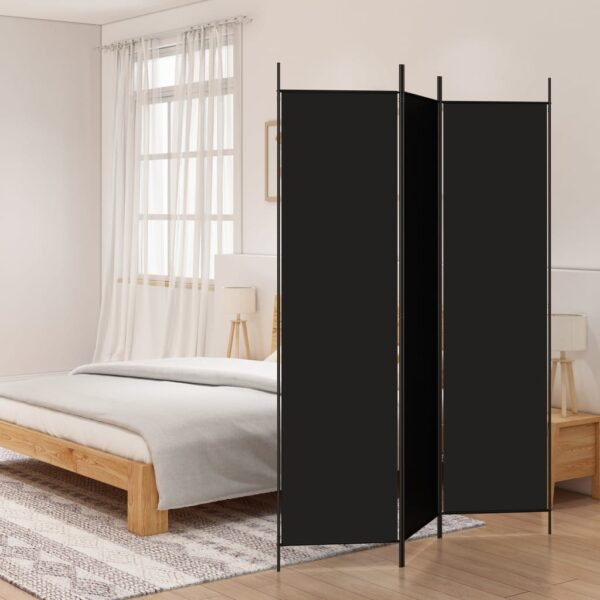 vidaXL 3-Panel Room Divider Black 59.1"x78.7" Fabric