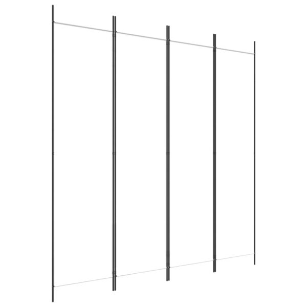 vidaXL 4-Panel Room Divider White 78.7"x78.7" Fabric - Image 2