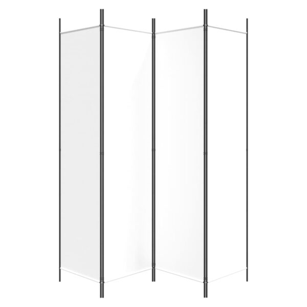 vidaXL 4-Panel Room Divider White 78.7"x78.7" Fabric - Image 4