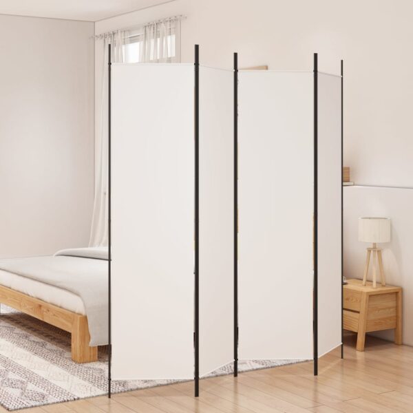 vidaXL 4-Panel Room Divider White 78.7"x78.7" Fabric