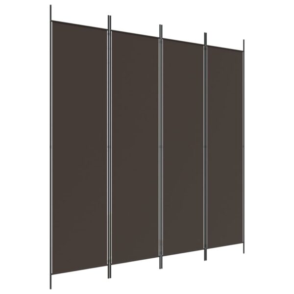 vidaXL 4-Panel Room Divider Brown 78.7"x78.7" Fabric - Image 2