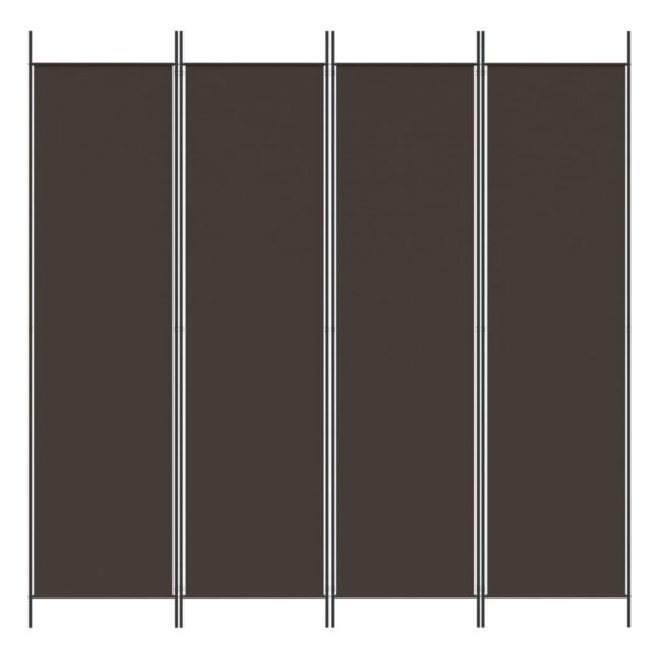 vidaXL 4-Panel Room Divider Brown 78.7"x78.7" Fabric - Image 3