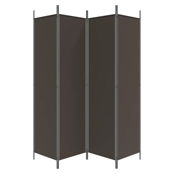 vidaXL 4-Panel Room Divider Brown 78.7"x78.7" Fabric - Image 4