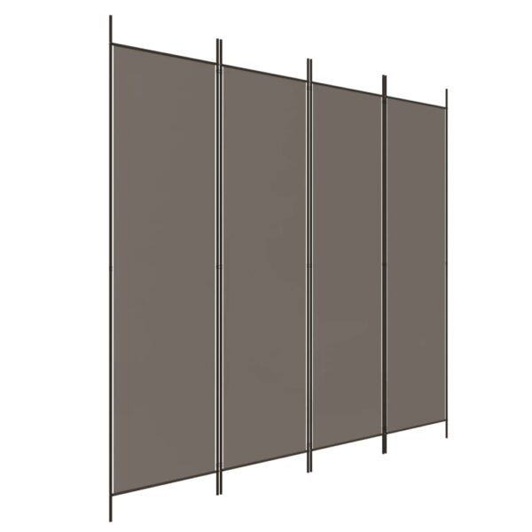 vidaXL 4-Panel Room Divider Anthracite 78.7"x78.7" Fabric - Image 2