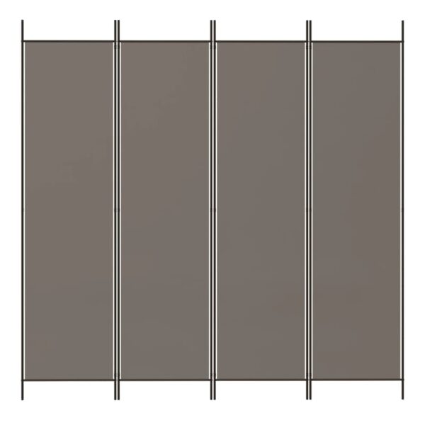 vidaXL 4-Panel Room Divider Anthracite 78.7"x78.7" Fabric - Image 3