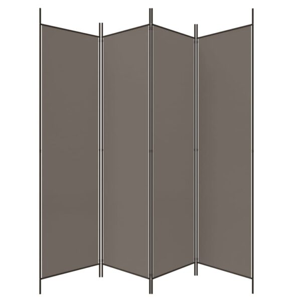 vidaXL 4-Panel Room Divider Anthracite 78.7"x78.7" Fabric - Image 5