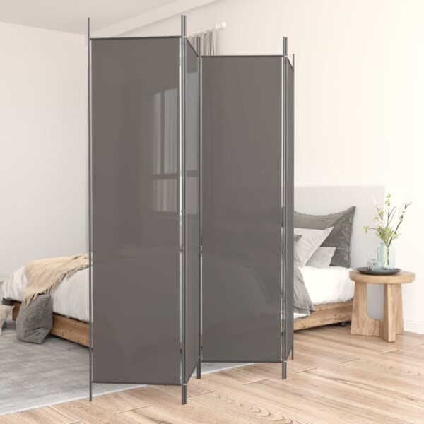 vidaXL 4-Panel Room Divider Anthracite 78.7"x78.7" Fabric