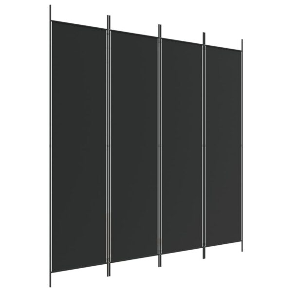 vidaXL 4-Panel Room Divider Black 78.7"x78.7" Fabric - Image 2