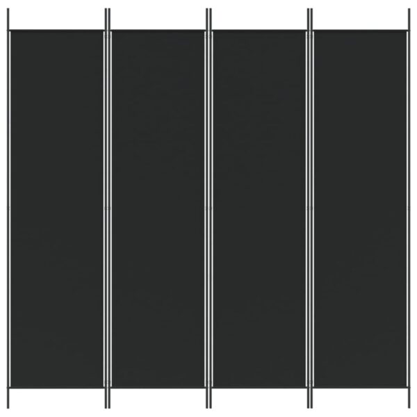 vidaXL 4-Panel Room Divider Black 78.7"x78.7" Fabric - Image 3