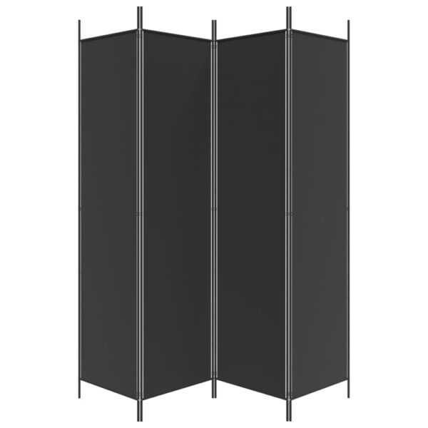 vidaXL 4-Panel Room Divider Black 78.7"x78.7" Fabric - Image 4