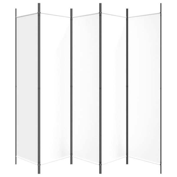 vidaXL 5-Panel Room Divider White 98.4"x78.7" Fabric - Image 4