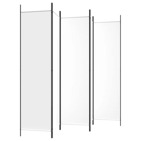 vidaXL 5-Panel Room Divider White 98.4"x78.7" Fabric - Image 5