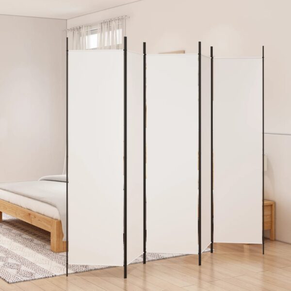 vidaXL 5-Panel Room Divider White 98.4"x78.7" Fabric