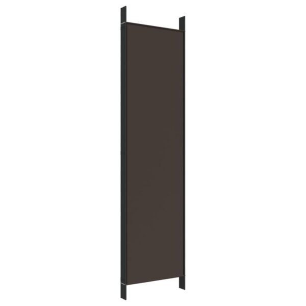 vidaXL 5-Panel Room Divider Brown 98.4"x78.7" Fabric - Image 6