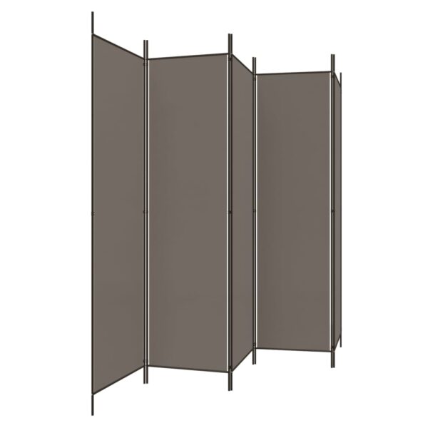 vidaXL 5-Panel Room Divider Anthracite 98.4"x78.7" Fabric - Image 2