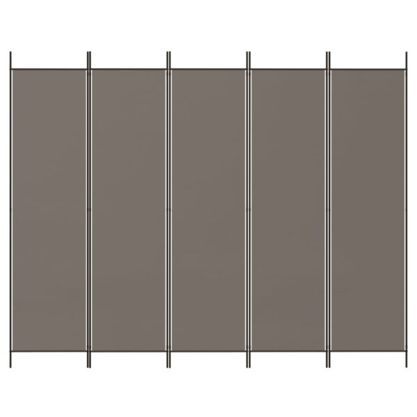 vidaXL 5-Panel Room Divider Anthracite 98.4"x78.7" Fabric - Image 3