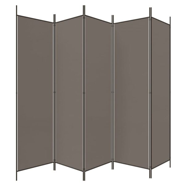 vidaXL 5-Panel Room Divider Anthracite 98.4"x78.7" Fabric - Image 5