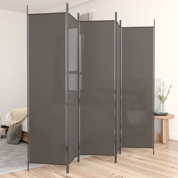 vidaXL 5-Panel Room Divider Anthracite 98.4"x78.7" Fabric