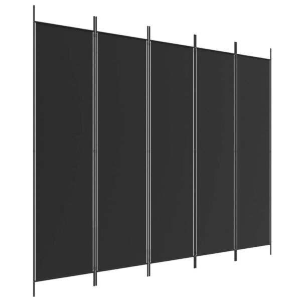 vidaXL 5-Panel Room Divider Black 98.4"x78.7" Fabric - Image 2