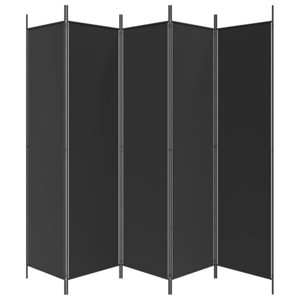 vidaXL 5-Panel Room Divider Black 98.4"x78.7" Fabric - Image 4