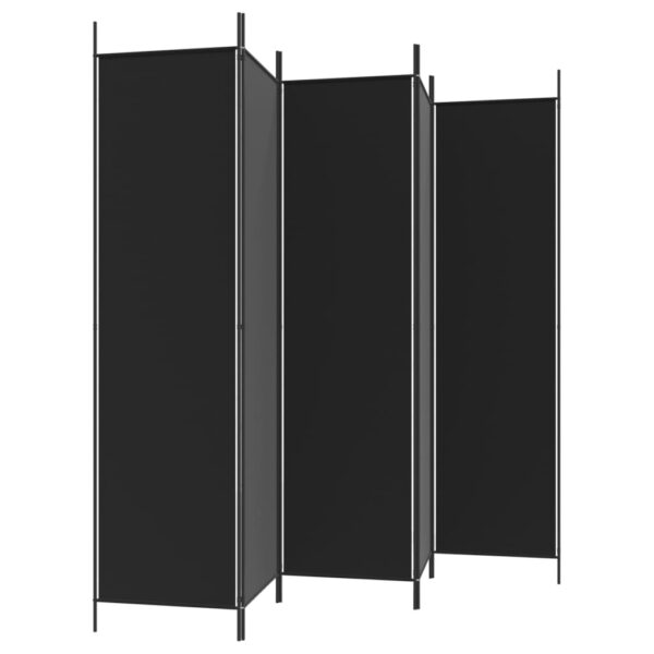 vidaXL 5-Panel Room Divider Black 98.4"x78.7" Fabric - Image 5