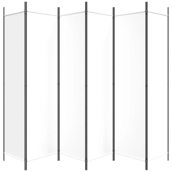 vidaXL 6-Panel Room Divider White 118.1"x78.7" Fabric - Image 4