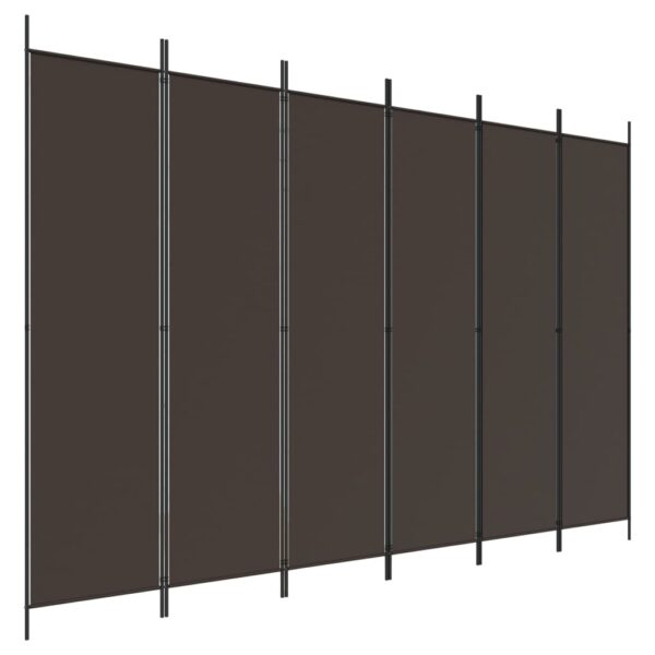 vidaXL 6-Panel Room Divider Brown 118.1"x78.7" Fabric - Image 2