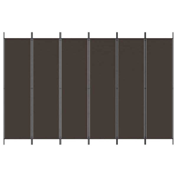 vidaXL 6-Panel Room Divider Brown 118.1"x78.7" Fabric - Image 3