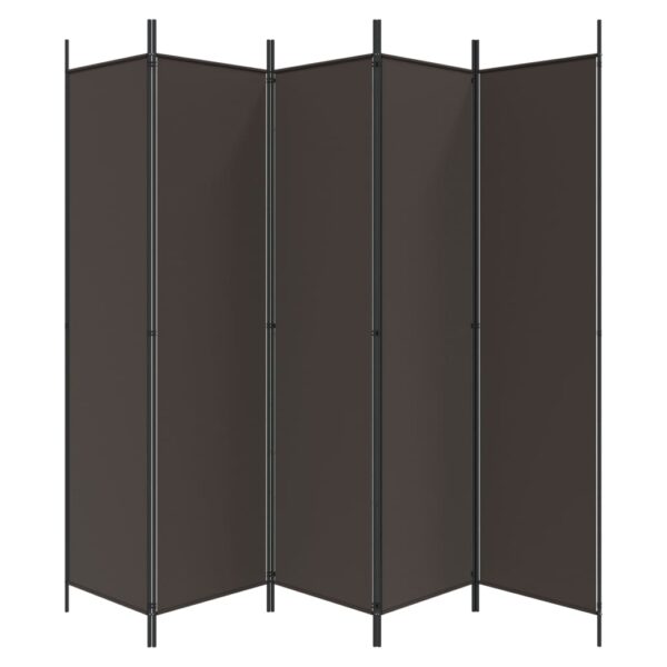 vidaXL 6-Panel Room Divider Brown 118.1"x78.7" Fabric - Image 4