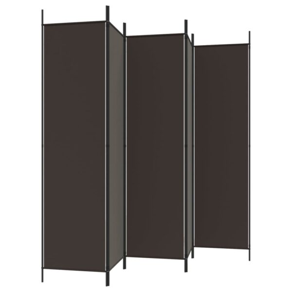 vidaXL 6-Panel Room Divider Brown 118.1"x78.7" Fabric - Image 5