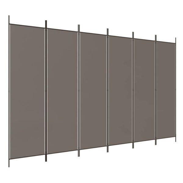 vidaXL 6-Panel Room Divider Anthracite 118.1"x78.7" Fabric - Image 2