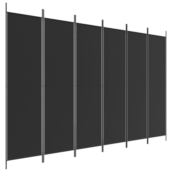 vidaXL 6-Panel Room Divider Black 118.1"x78.7" Fabric - Image 2