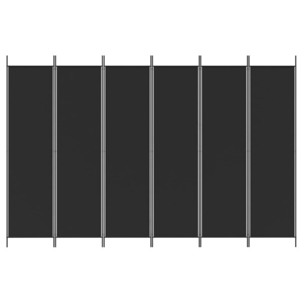 vidaXL 6-Panel Room Divider Black 118.1"x78.7" Fabric - Image 3