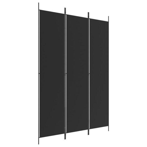 vidaXL 3-Panel Room Divider Black 59.1"x86.6" Fabric - Image 2