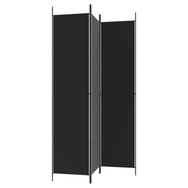 vidaXL 3-Panel Room Divider Black 59.1"x86.6" Fabric - Image 5