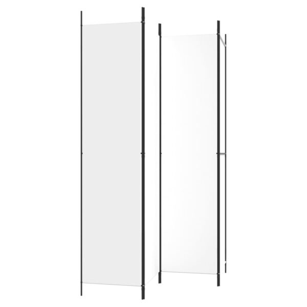 vidaXL 4-Panel Room Divider White 78.7"x86.6" Fabric - Image 5